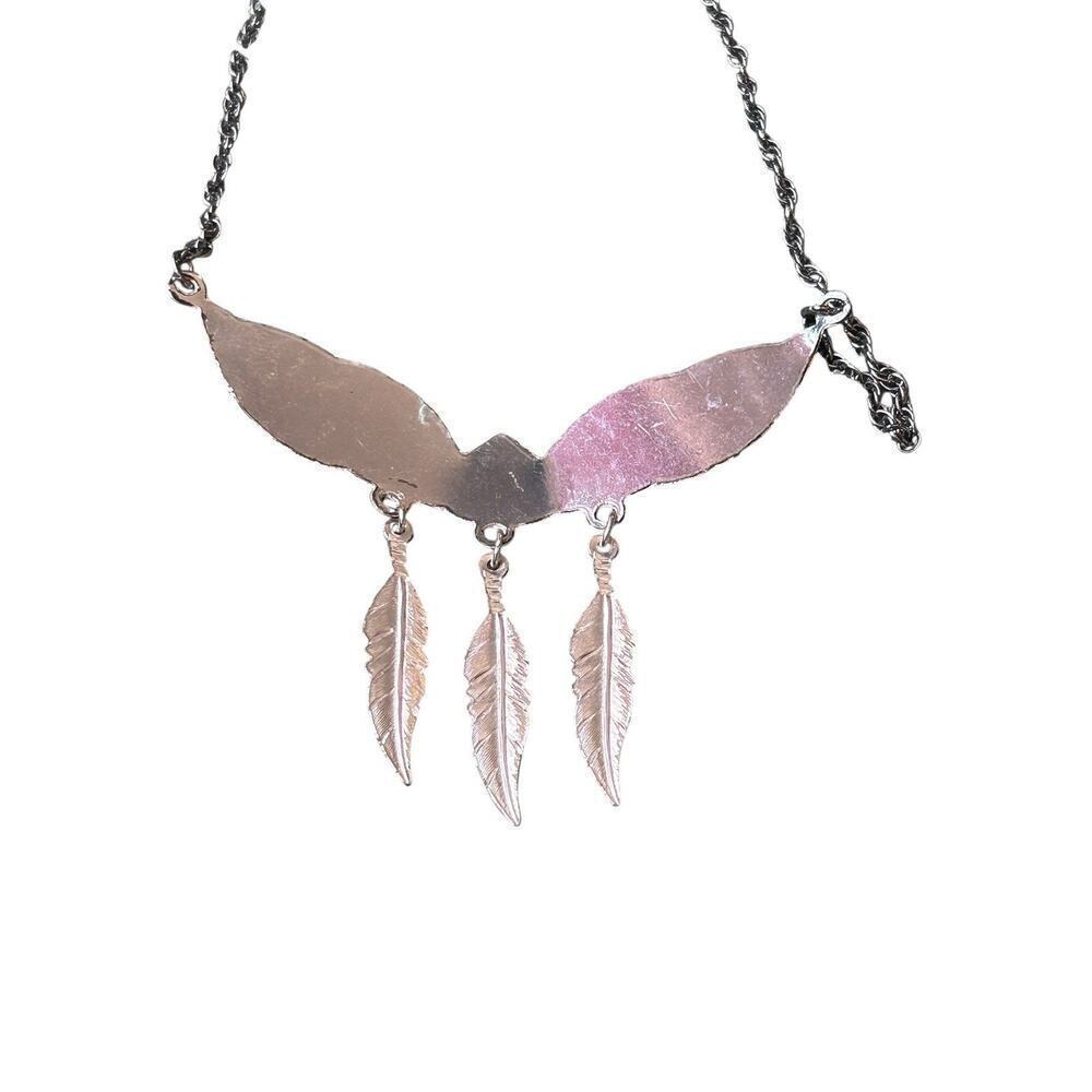 Montana Silversmiths Boundless Legacy Choker Necklace Silver Gold Dangle Feather - Picture 7 of 7